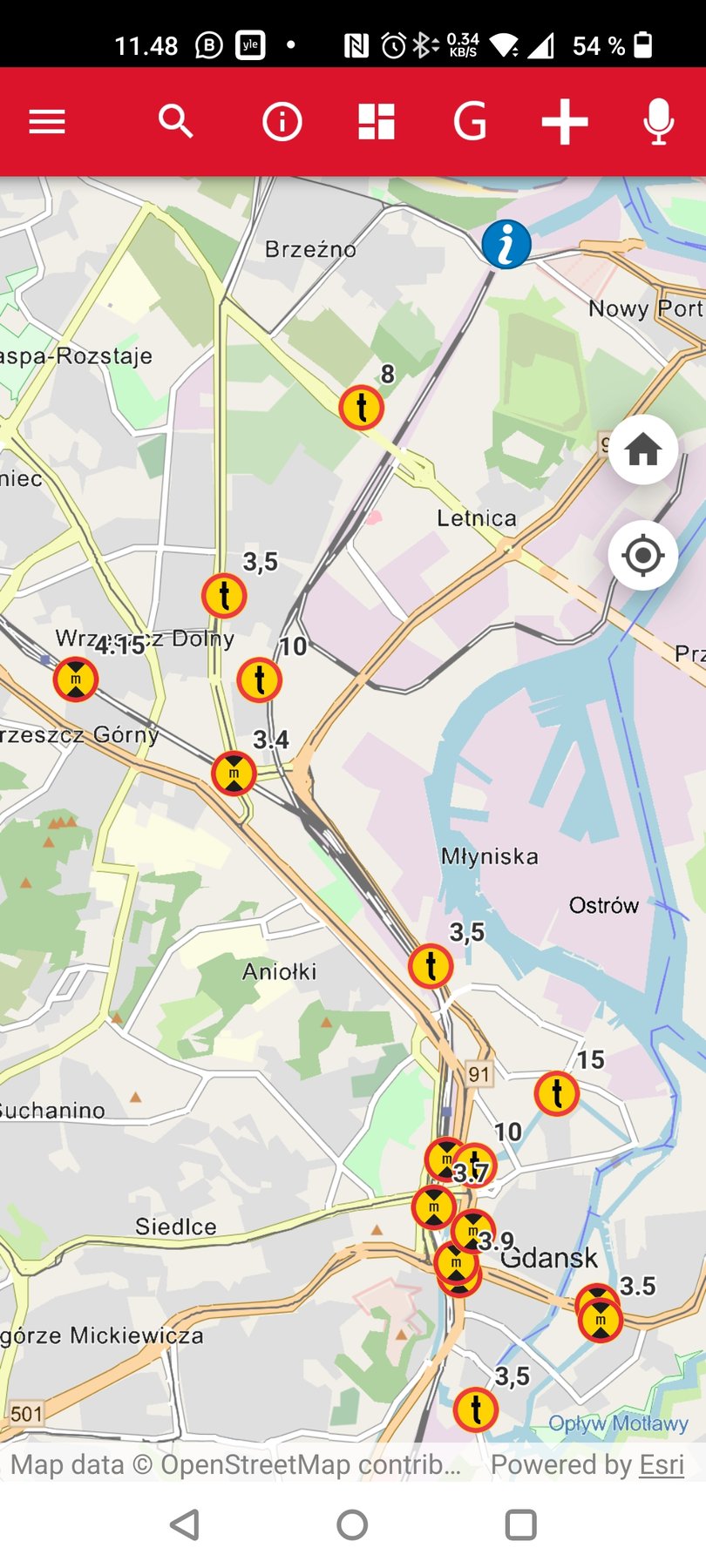 Tietorahdin kartta rajoitukset Puola Gdansk